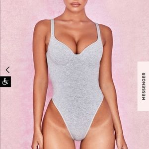 House of CB Imani Gray Marl Soft Jersey Bodysuit